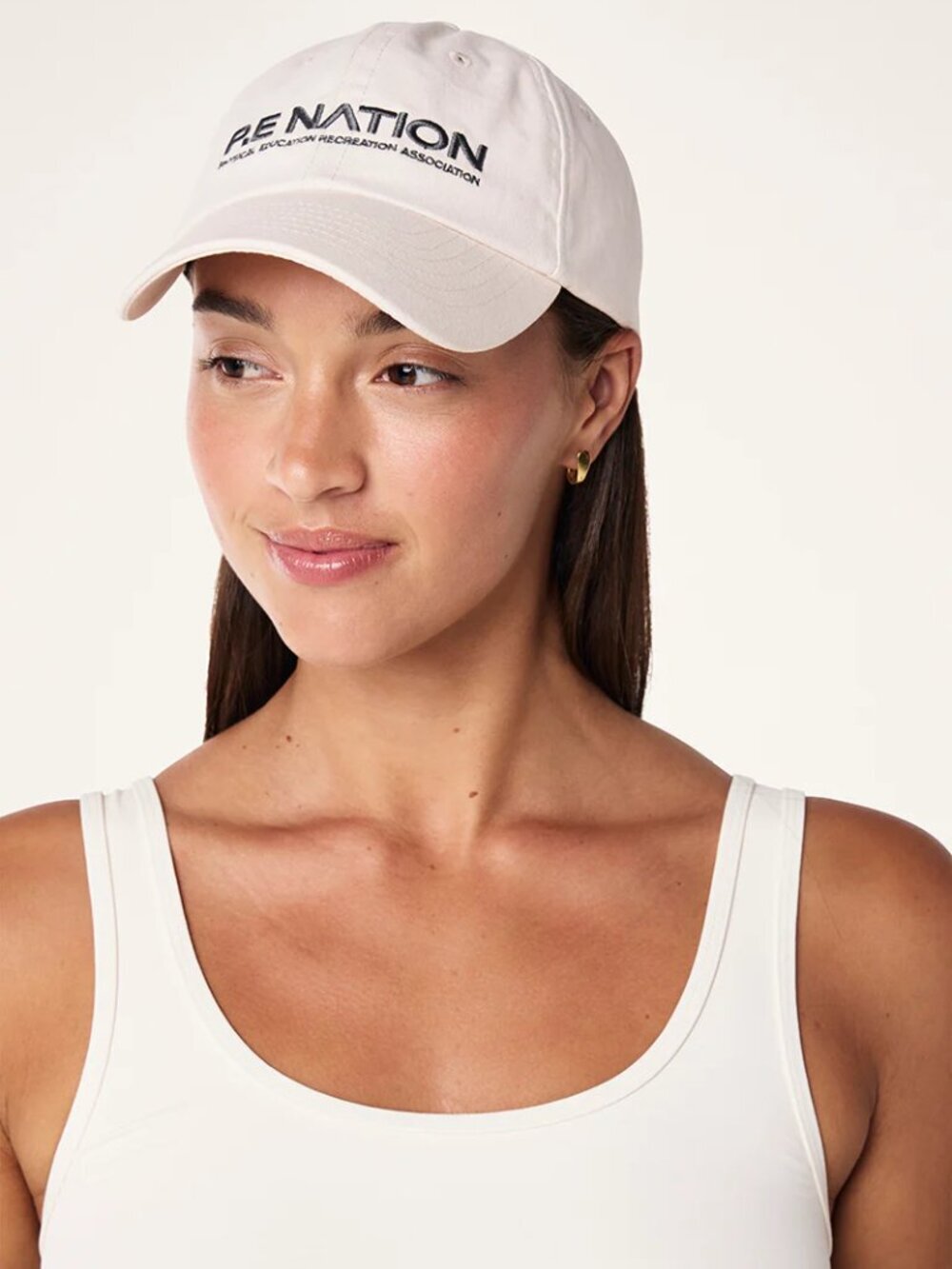 NWT P.E NATION Homage Pink Cotton Canvas Embroidered Baseball Cap Hat, One Size - Picture 13 of 14